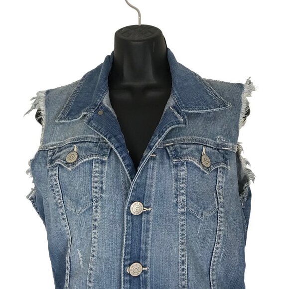 True Religion Coastal Cowgirl Denim Vest Size S - Picture 3 of 7